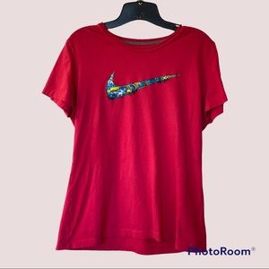 Dark Pink Nike Swoosh Short Sleeve Slim Fit Tee Size XL